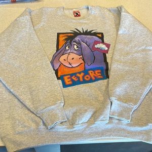Vintage 90s Mickey Inc. Disney Eeyore Crewneck Sweatshirt in Light Heather Grey